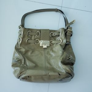 Jimmy Choo Patent Leather Handbag Day taupe